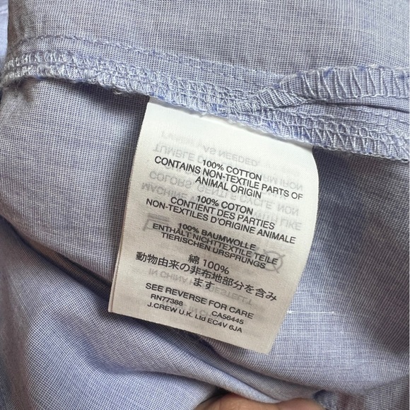 J.Crew Blue Eyelet Ruffle Sleeve Top Size 6 cotton - Picture 5 of 7